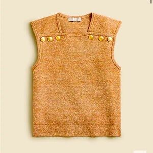 Sweater shell with buttons in merino-linen blend